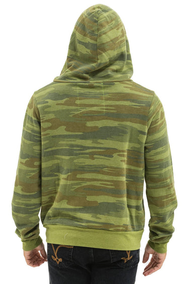 5 STRIPE HOODIE - CAMO // LIME AQUA