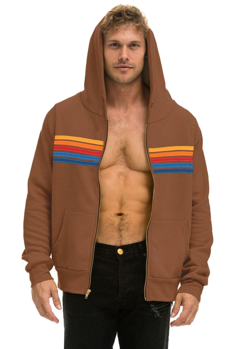 5 STRIPE HOODIE - CINNAMON