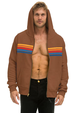 5 STRIPE HOODIE - CINNAMON