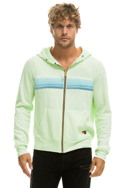 5 STRIPE HOODIE - LIME CREAM // SEAFOAM