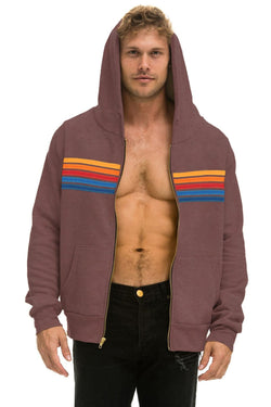 5 STRIPE HOODIE - MOCHA