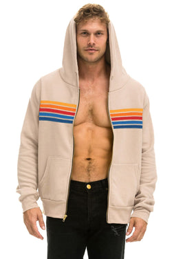 5 STRIPE HOODIE - SAND