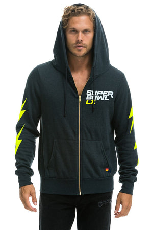 SUPER BOWL 2026 BOLT ZIP HOODIE - CHARCOAL