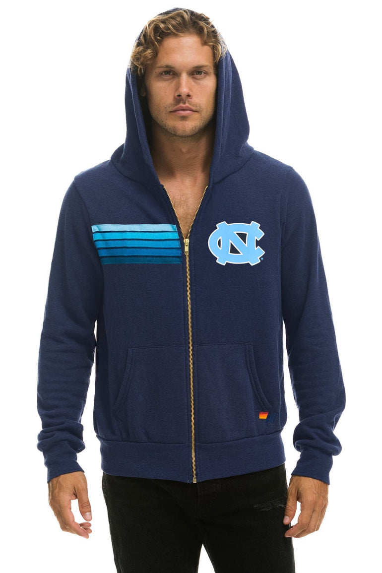 UNC 2026 5 STRIPE ZIP HOODIE - NAVY // BLUE
