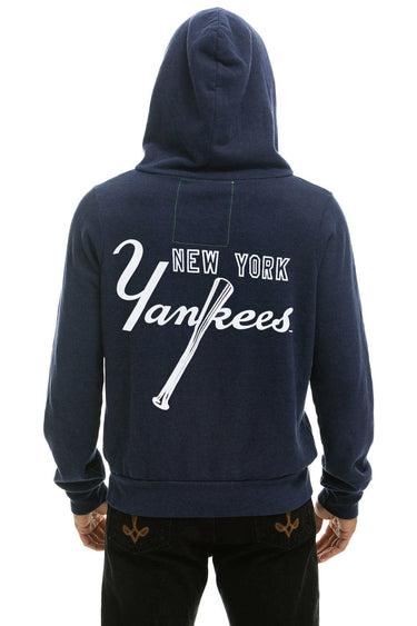 NY YANKEES 5 STRIPE ZIP HOODIE - NAVY // USA