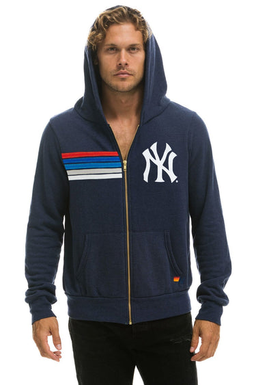 NY YANKEES 5 STRIPE ZIP HOODIE - NAVY // USA