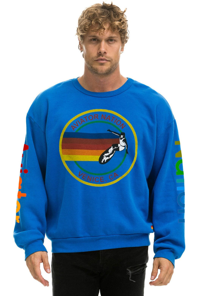 AVIATOR NATION RELAXED VENICE CREW SWEATSHIRT - ADVENTURE BLUE