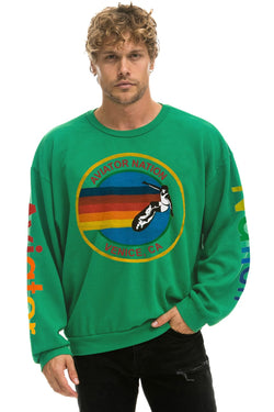 AVIATOR NATION RELAXED VENICE CREW SWEATSHIRT - KELLY GREEN