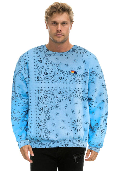 BANDANA RELAXED CREW SWEATSHIRT - SKY