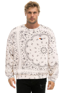 BANDANA RELAXED CREW SWEATSHIRT - VINTAGE WHITE