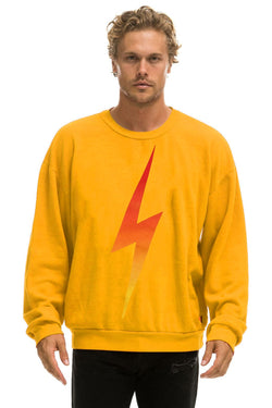 BOLT FADE RELAXED CREW SWEATSHIRT - VINTAGE GOLD // RED // YELLOW
