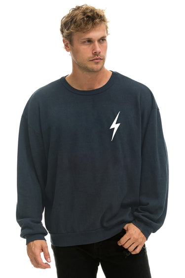 BOLT STITCH RELAXED CREW SWEATSHIRT - CHARCOAL