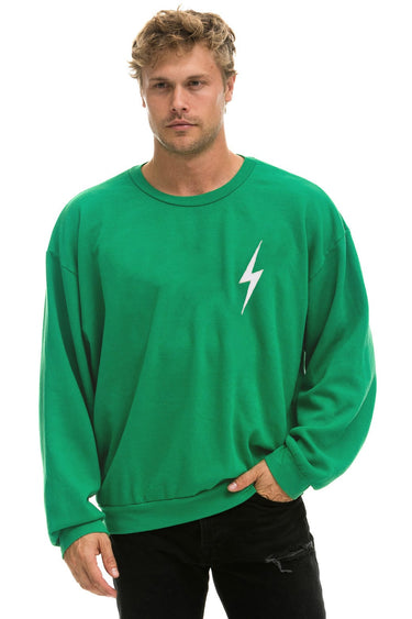 BOLT STITCH RELAXED CREW SWEATSHIRT - KELLY GREEN // WHITE