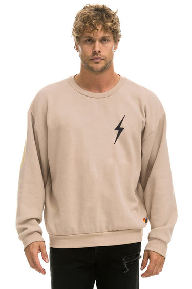 BOLT STITCH RELAXED CREW SWEATSHIRT - SAND