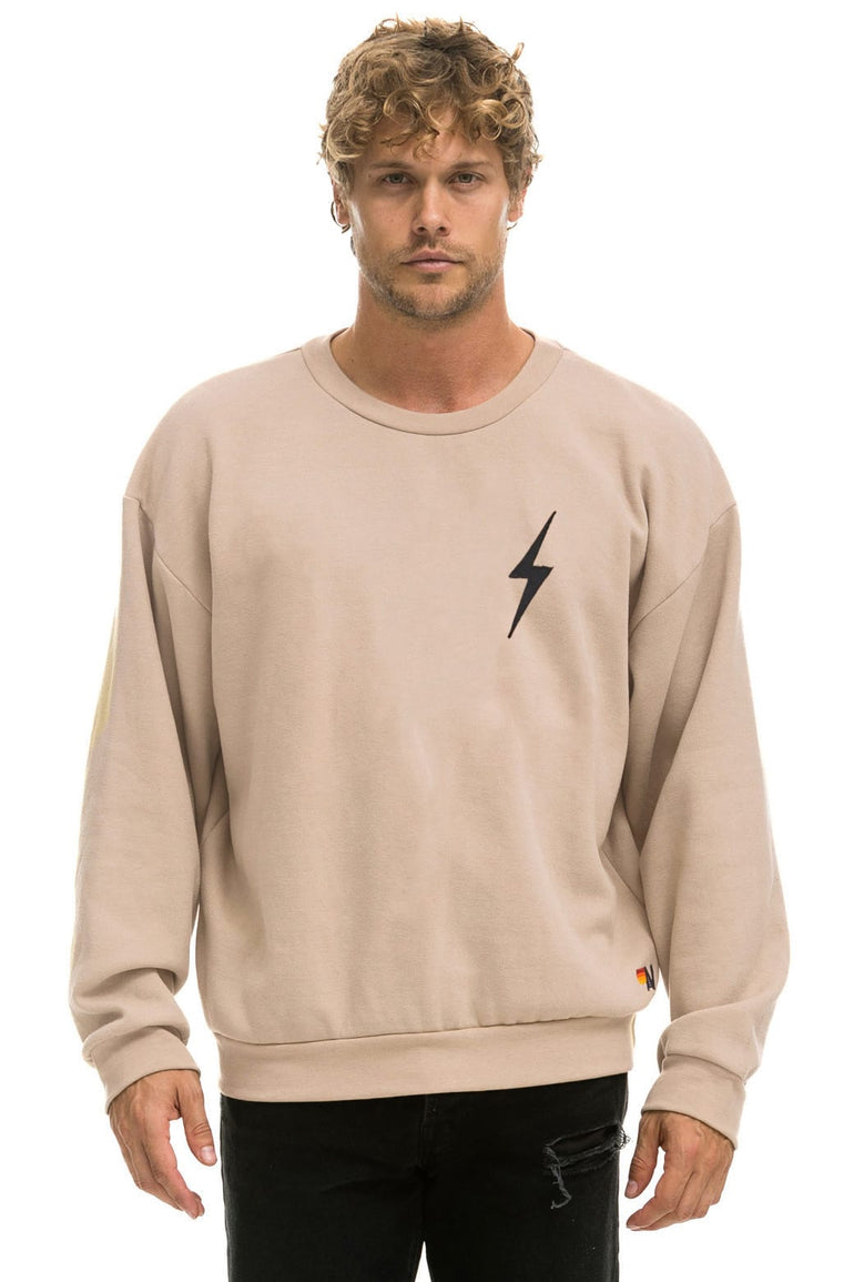 BOLT STITCH RELAXED CREW SWEATSHIRT - SAND