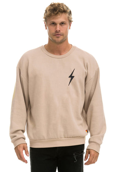 BOLT STITCH RELAXED CREW SWEATSHIRT - SAND