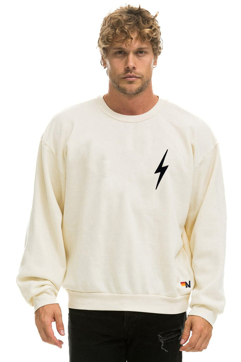 BOLT STITCH RELAXED CREW SWEATSHIRT - VINTAGE WHITE