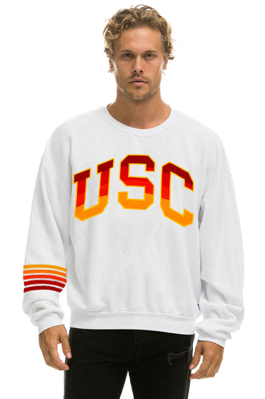 UNIVERSITY OF SOUTHERN CALIFORNIA RELAXED CREW SWEATSHIRT - WHITE