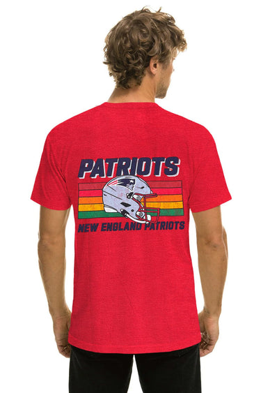 NEW ENGLAND PATRIOTS HELMET CREW TEE SHIRT - FLASH RED