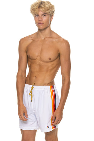 MEN'S 5 STRIPE FLEX SHORTS - WHITE
