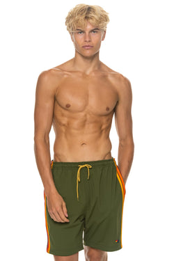 MEN'S 5 STRIPE FLEX SHORTS 7 INCH - GARDEN GREEN