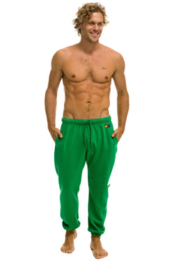 BOLT STITCH UNISEX SWEATPANTS - KELLY GREEN // WHITE