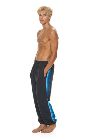5 STRIPE SWEATPANTS - CHARCOAL // BLUE