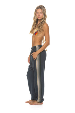 5 STRIPE SWEATPANTS - CHARCOAL // GREY