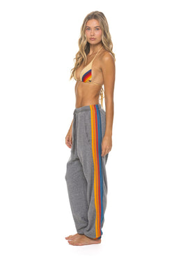 5 STRIPE SWEATPANTS - HEATHER GREY