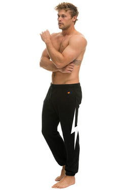 BOLT PRINT UNISEX SWEATPANTS - BLACK // WHITE