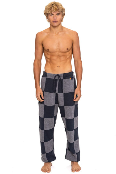 CHECK QUILTED SWEATPANTS - HEATHER // CHARCOAL