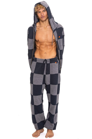 CHECK QUILTED SWEATPANTS - HEATHER // CHARCOAL