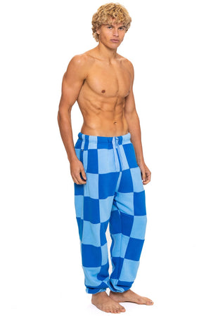 CHECK QUILTED SWEATPANTS - SKY // ADVENTURE BLUE