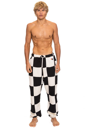 CHECK QUILTED SWEATPANTS
