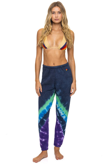 HAND DYED V SWEATPANTS - TIE DYE MIDNIGHT // PURPLE