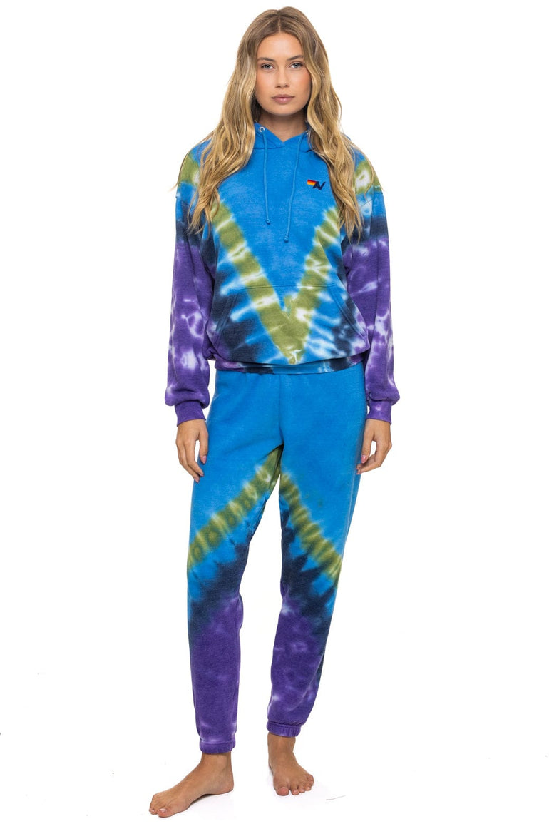 HAND DYED V SWEATPANTS - TIE DYE OCEAN // PURPLE