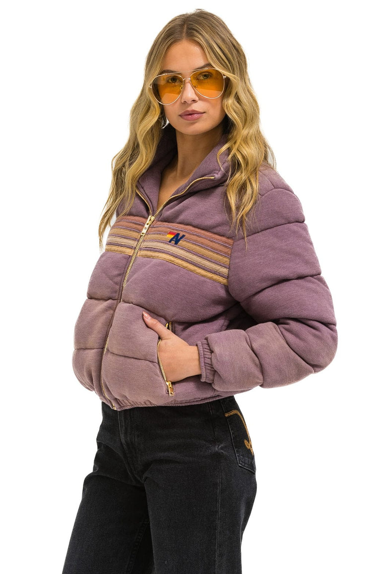 5 STRIPE FADED APRES JACKET - FADED MOCHA