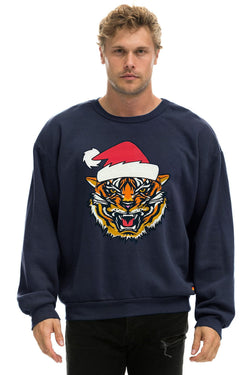 RELAXED SANTA TIGER SWEATSHIRT - NAVY
