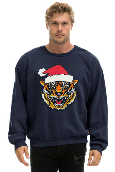 RELAXED SANTA TIGER SWEATSHIRT - NAVY