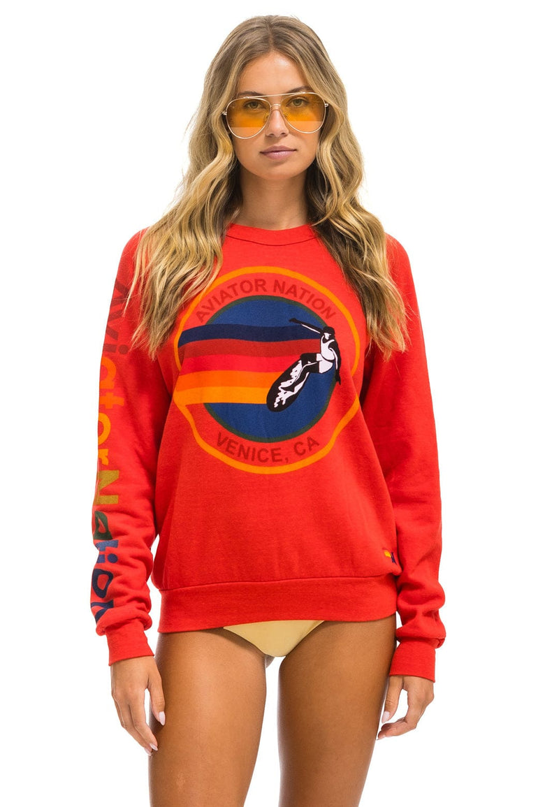 AVIATOR NATION VENICE SWEATSHIRT - RED