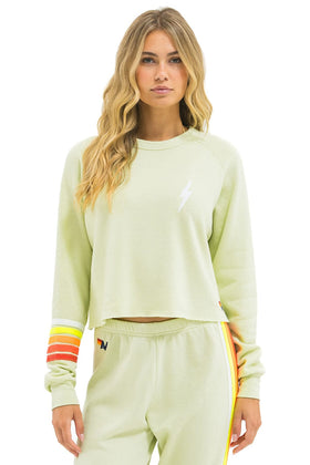 BOLT RUGBY STITCH CROPPED CREW SWEATSHIRT