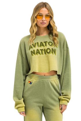 AN 3D CROPPED CREW SWEATSHIRT RELAXED