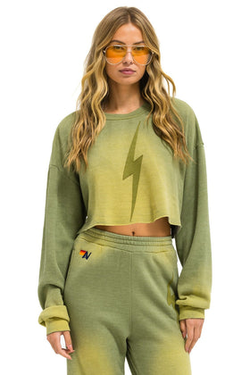 BOLT STITCH CROPPED CREW SWEATSHIRT RELAXED