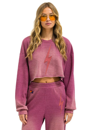 BOLT STITCH CROPPED CREW SWEATSHIRT RELAXED