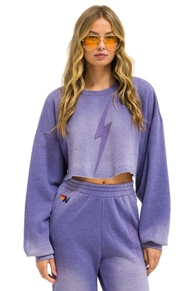 BOLT STITCH CROPPED CREW SWEATSHIRT RELAXED