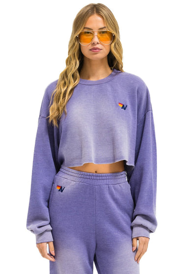 ESSENTIAL CROPPED CREW SWEATSHIRT RELAXED - FADED GRAPE