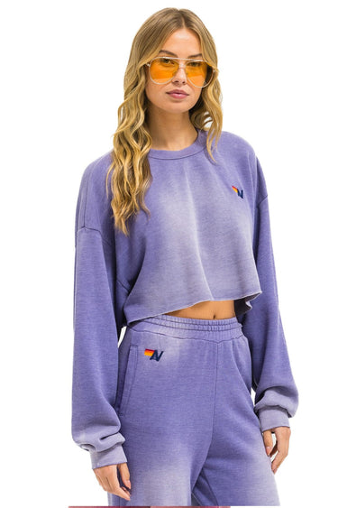 ESSENTIAL CROPPED CREW SWEATSHIRT RELAXED - FADED GRAPE