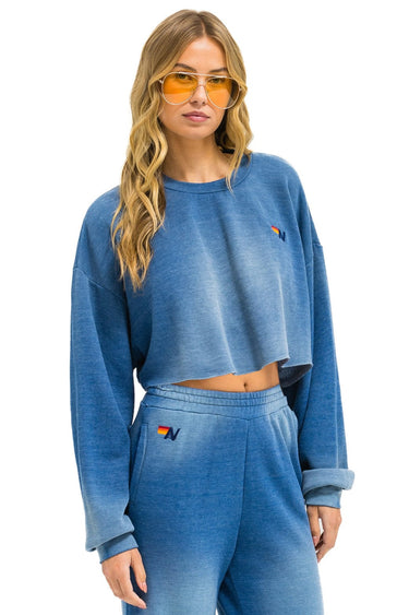 ESSENTIAL CROPPED CREW SWEATSHIRT RELAXED - FADED WATER