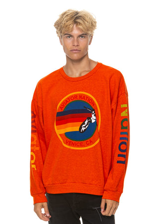 AVIATOR NATION RELAXED VENICE CREW SWEATSHIRT - ORANGE