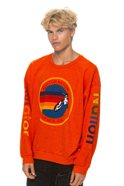 AVIATOR NATION RELAXED VENICE CREW SWEATSHIRT - ORANGE